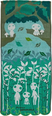 Princess Mononoke Face Towel Kodama Forest 34×80cm Studio Ghibli New Anime JP