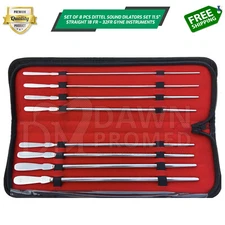 8 Pcs Dittel Urethral Sounds Dilator Set 11.5″ Straight 18 FR – 32F Single Ended