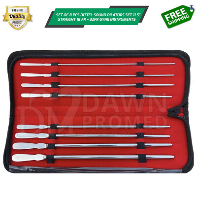 #ad #ad 8 Pcs Dittel Urethral Sounds Dilator Set 11.5″ Straight 18 FR – 32F Single Ended $19.90