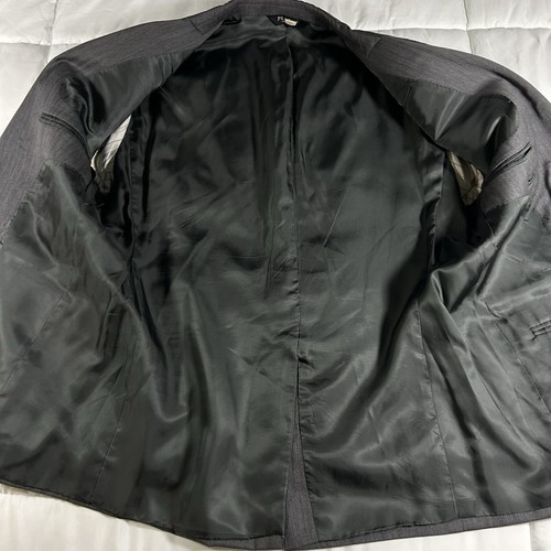 JOS A BANK 100% Wool Herringbone Jacket Blazer Charcoal Business Preppy 42R - Picture 7 of 18