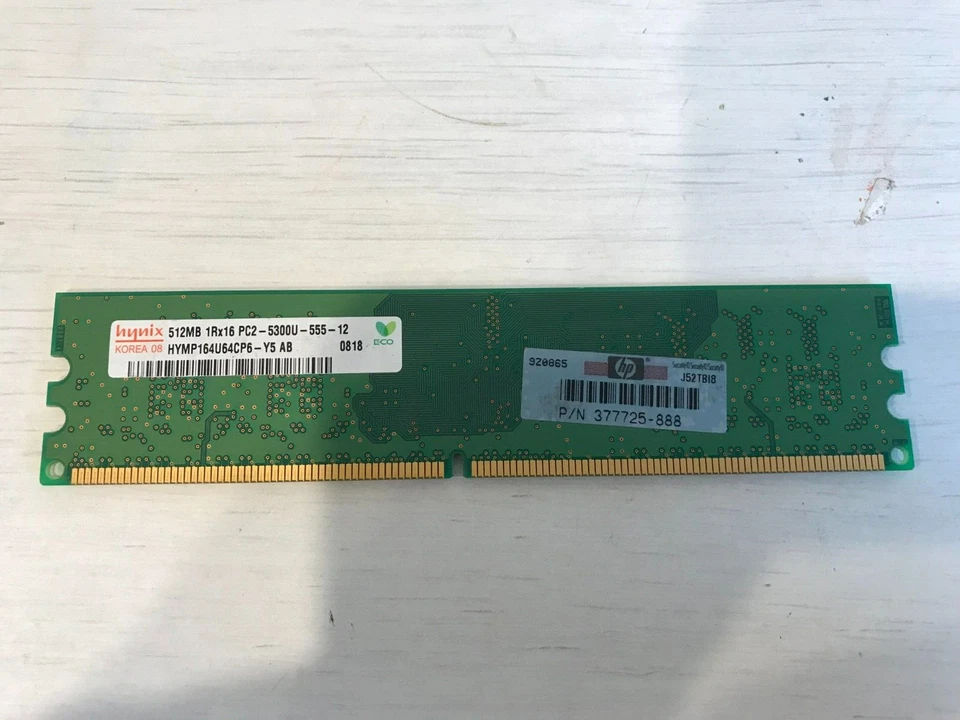 HP RAM 377725-888 memory card 512MB 1Rx8 PC2-5300U-555-12-D0 - Image 3 of 3