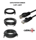 CAT6 Black Ethernet Patch Cord LAN Network Cable RJ45 1.5FT- 20FT Multi-Pack LOT