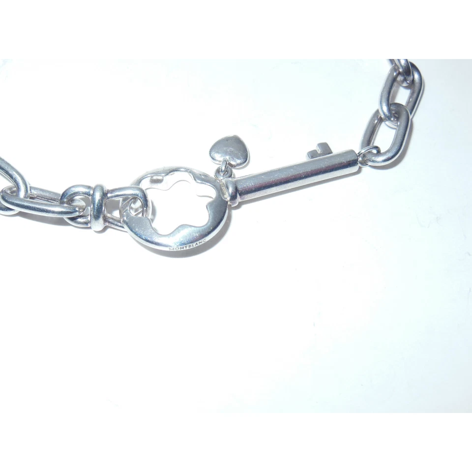 Usado* Pulsera Montblanc Reveal Your Secrets Llave y Corazón Cadena Esterlina 101447 Foto 2 de 4