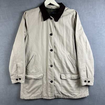 Lands End Barn Coat Mens XL Tan Chore Field Jacket Corduroy