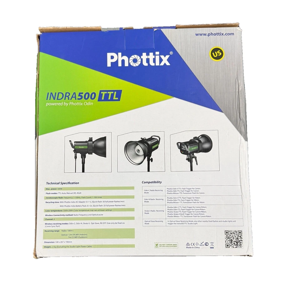 Phottix Pro Indra500 TTL Battery-Powered Studio Light Open Box - Image 3 of 4