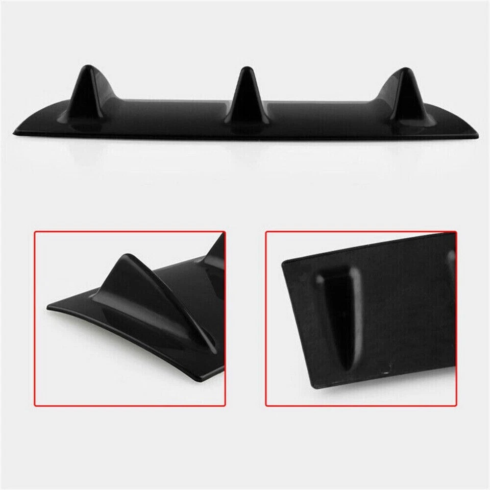 3 Fin Glossy Black Car Accessories Rear Bumper Lip Chassis Diffuser Spoiler Foto 4 de 4