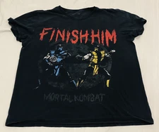 Mortal Kombat Klassic Scorpion Subzero Finish Him T Shirt Men's Large