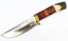 Antler Knife With All leather Sheath by Dblue