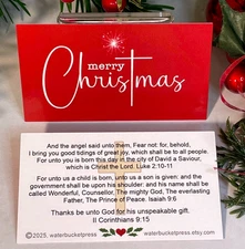 Christmas Scripture Cards, Pocket Prayer Cards, Luke 2, Isaiah 9, 50 pc