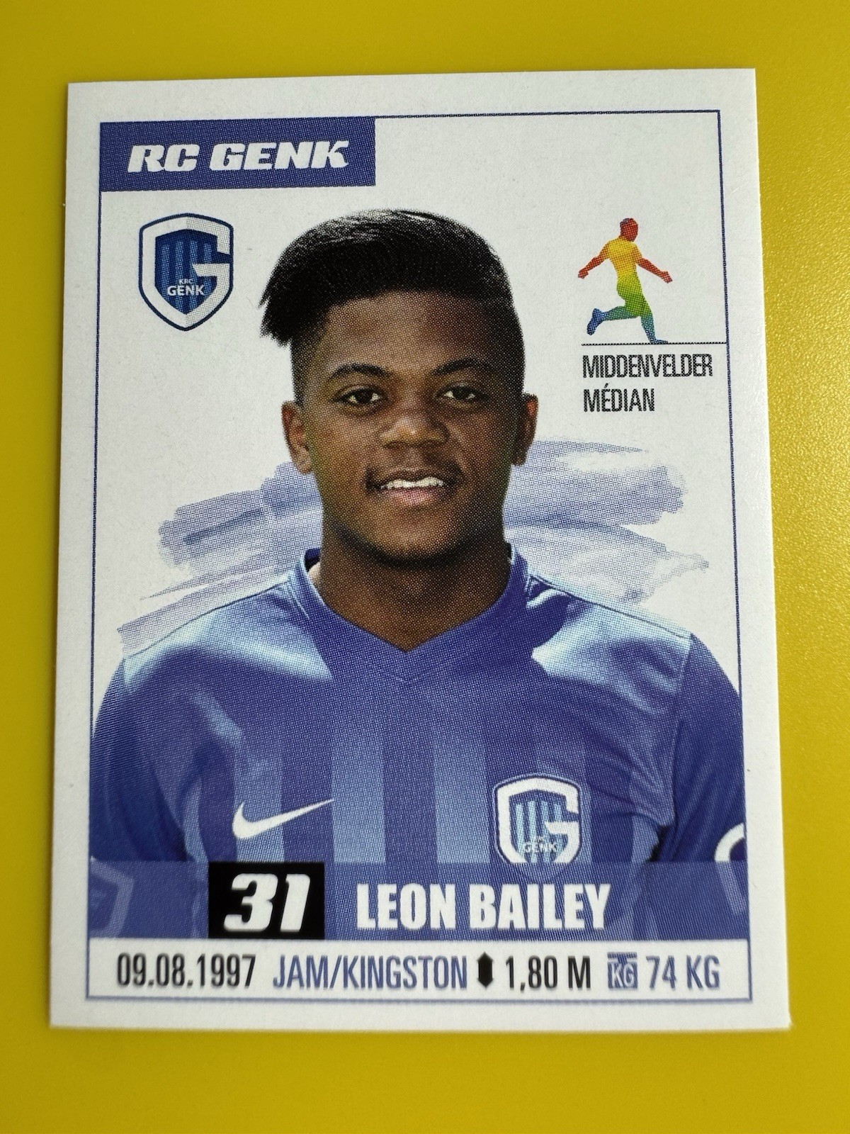 2017 Panini Belgium Pro League LEON BAILEY Rookie Sticker Jamaica