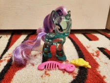 My Little Pony Diamond Mint G4 Water Cuties Brushable Figure w/ Brush Hair Clip
