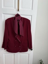 Vintage Christian Dior Burgundy Jacket and Skirt Set Women's Size 14
