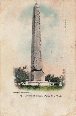 1904 Obelisk Cleopatra's Needle Central Park NYC HC  Posted Postcard
