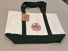 TRADER JOE'S LARGE CANVAS BAG HEAVY COTTON REUSABLE TOTE BAG LARGE GREEN
