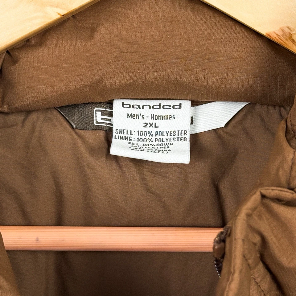 Banded Vest Brown Light Blue Quilted Puffer Size 2XL Hunting Outdoors - Image 4 of 4