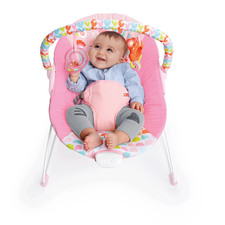 Bright Starts Fancy Fantasy Vibrating Baby Bouncer Seat Toy Bar Pink 0-6 Months
