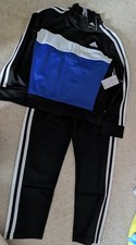 Adidas 2-piece Active Set Boys size 6 Blue/Black Pants and Track Top