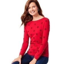 New! Talbots Tinsel-Dot Bateau Neck Sweater S...