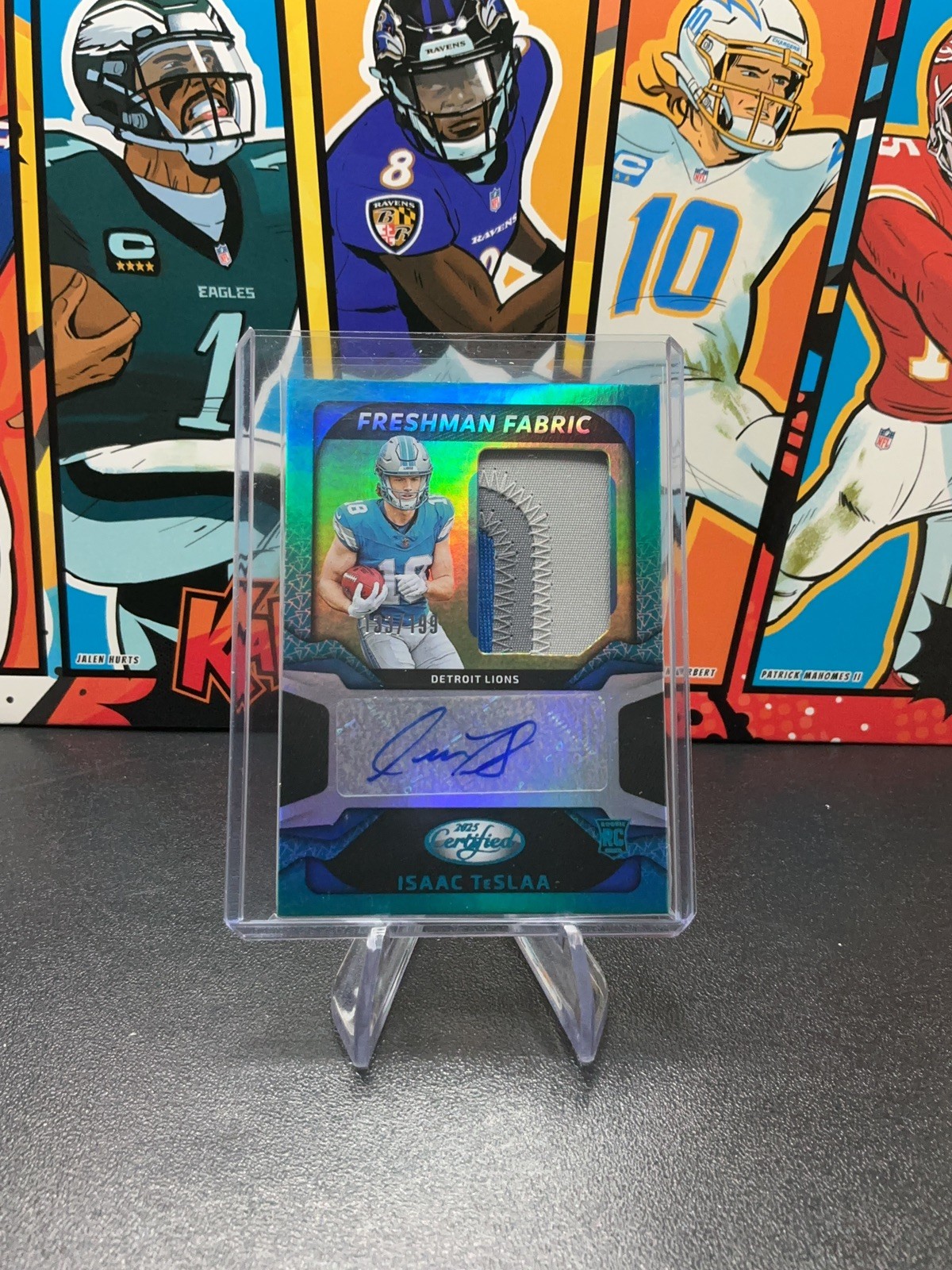 2025 Panini Certified Isaac TeSlaa Teal Rookie Freshman Fabric Patch Auto /199