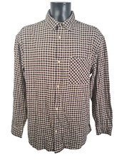 H&M Red Black Check Twill Shirt Patch Pocket Long Sleeve Cotton BNWT Men's Large