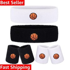 6 Pcs Sweatband Set Sports Headband Wristband Set 4 Moisture Wicking Athletic...
