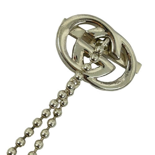 GUCCI Bracelet Bangle Interlocking G Silver 925 Unisex Accessory Authentic - Picture 6 of 24