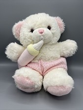 Vintage My First Teddy Precious White Bear Pink Terry Cloth Shorts Bottle Plush