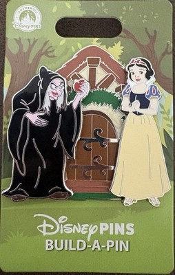 2026 Disney Parks Build A Pin 3 Pin Set Snow White Evil Queen Old Hag Cottage