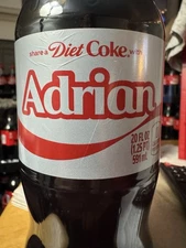 Share a Coke with  Adrian  2025 Personalized Gift Coca Cola Bottle 20oz Diet