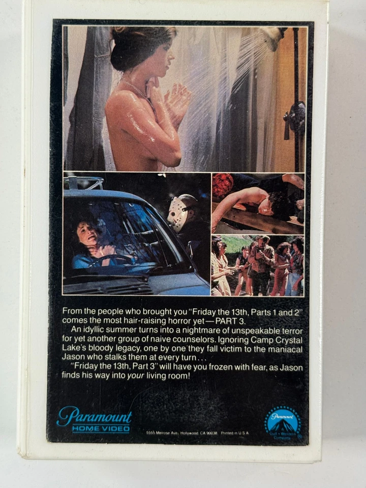 vtg 1982 BETA Tape Friday the 13th Part 3 horror NOT VHS slasher Betamax - Image 3 of 4