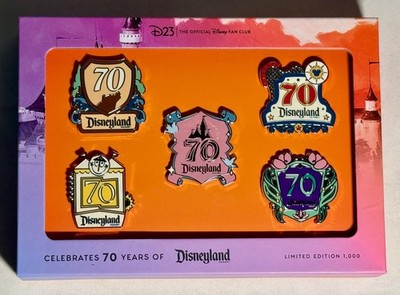 D23-Exclusive Disneyland 70th Anniversary Destinations Pin Set LE 1000