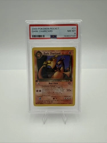 Pokemon Dark Charizard 1st Edition Rare 21/82 Team Rocket PSA 8 NM-MT