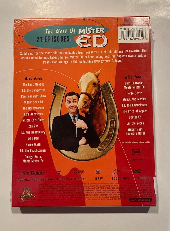 The Best of Mister Ed: Volume 1 (2 DVDs,  1961 to 1963) Brand New Sealed - Image 2 of 4