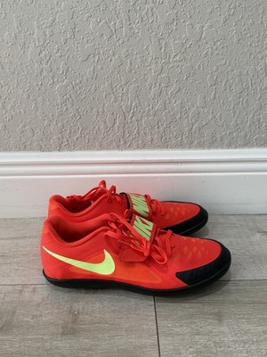 Nike Zoom Rival SD 2 Throwing Shoes Crimson Red Lime Track & Field Mens Size 7.5