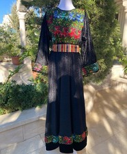 Vintage Handmade Embroidered Tatreez Thobe Heritage Palestinian Jordanian Dress