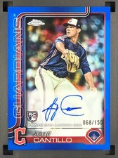 2025 Topps Chrome Joey Cantillo Rookie Auto Blue /150 #RA-JCA Guardians RC