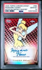 TINKER BELL MARGARET KERRY AUTO Mickey B&W 7/28 PSA 10 2025 Topps Chrome Disney