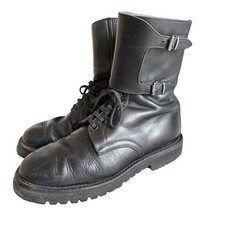 Vintage 1980&rsquo;s Italian Army Combat Boots Pirelli Soles Double Buckle Strap Rare