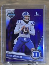 2023 Bowman University 1st Riley Leonard Purple Refractor #148/399 Duke