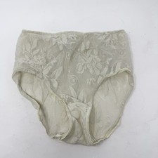 Vintage OLGA Lace Front Hi Cut Panties Ivory Sz 6 23098 High Leg Hi Cut Floral