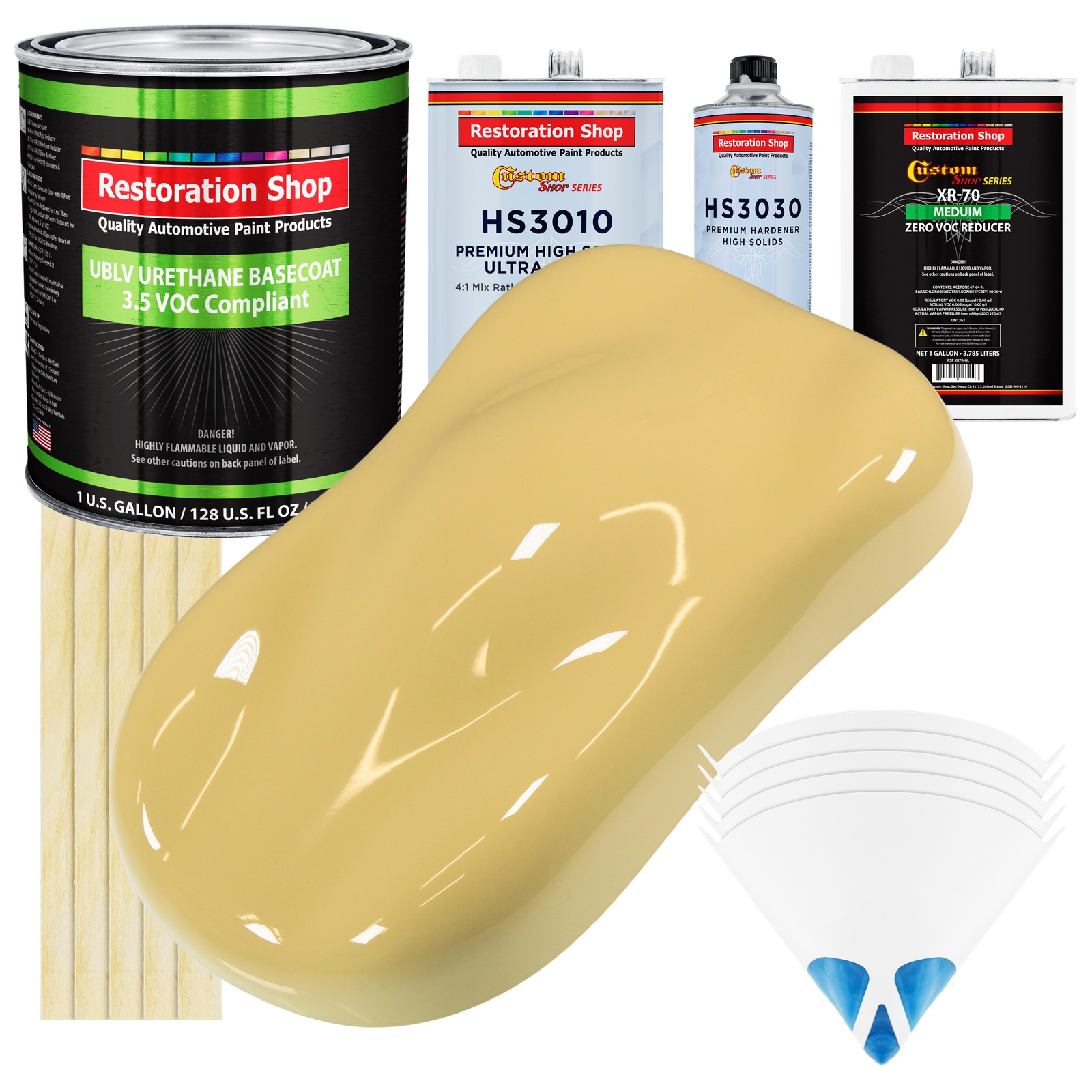 Vibrant Yellow Low VOC Urethane Basecoat Auto Paint Gallon Kit for Spring