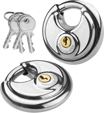 2 Candados Redondos De Disco Acero Inoxidable Candado Resistente a La Corrosion