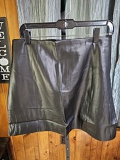 Black Mini Skirt faux leather Elodie XL