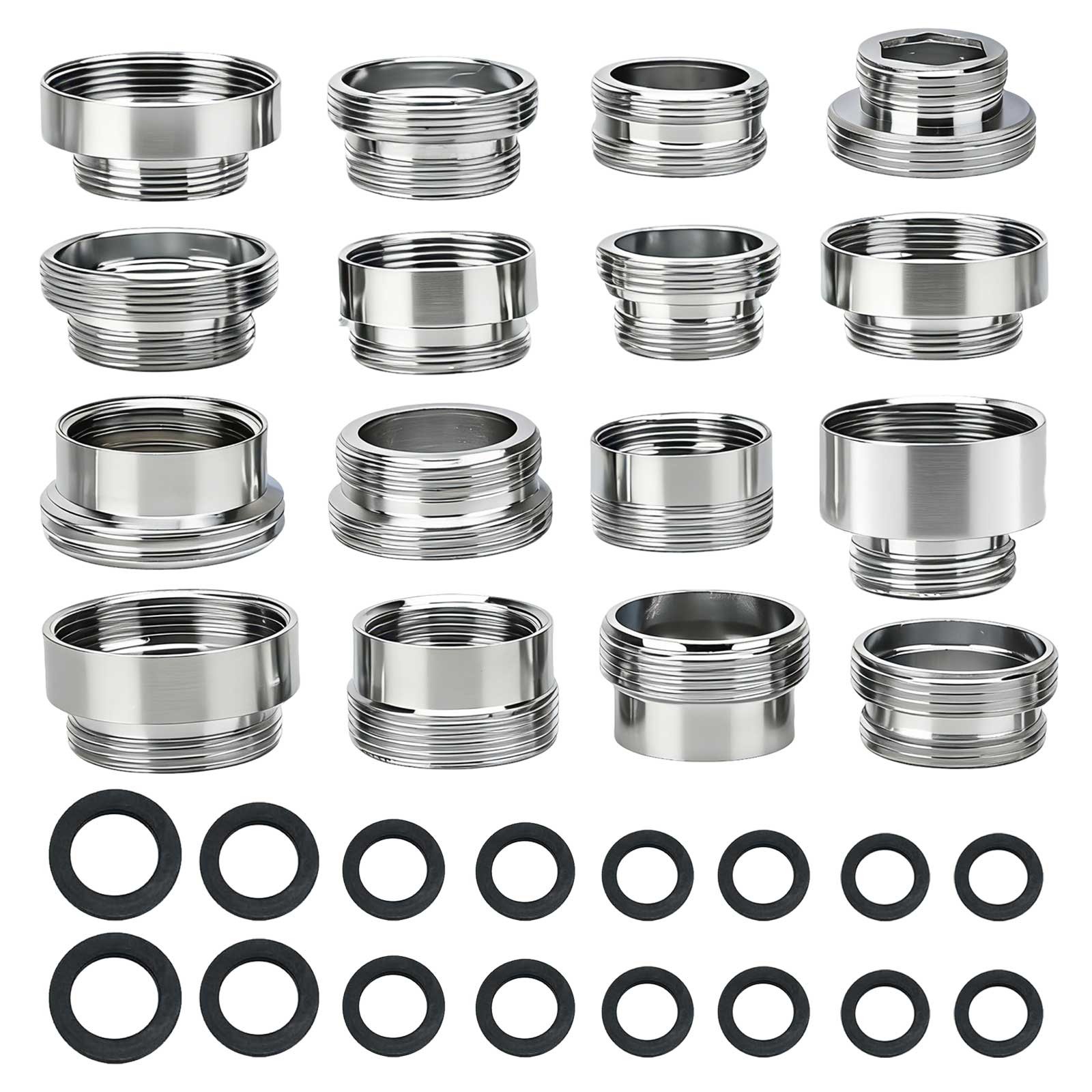 16PCS Faucet Adapter Kit Brass M22 M24 G12 G34 Male Female Connector Garden Hose