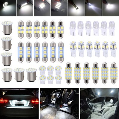 42PCS Car Interior Combo LED Map Dome Door Trunk License Plate Light Bulbs
