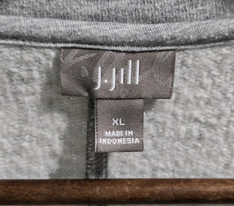 J Jill Chaqueta Mujer XL Gris Sudadera Blazer Lana Sin Estructura Dos Botones  Foto 3 de 4