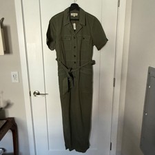 Madewell Jumpsuit w Belt Size M- Short Sleeve Military Green Utility Style NWT