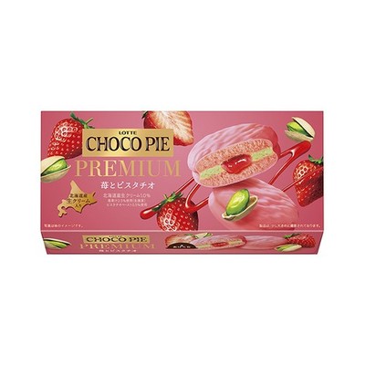 Lotte, Choco Pie Premium, Strawberry & Pistachio, 6 pcs, Regular size, Japan, S2