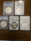 lot of 5 morgan silver dollars MS63 GRADED BY NGC AND PCGS