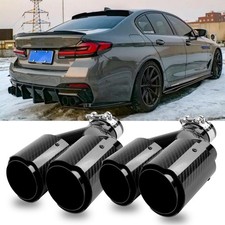 For 5 Series G30 530i 540i Inlet 2.5" to 3" Dual Outlet 4" Carbon Exhaust Tip